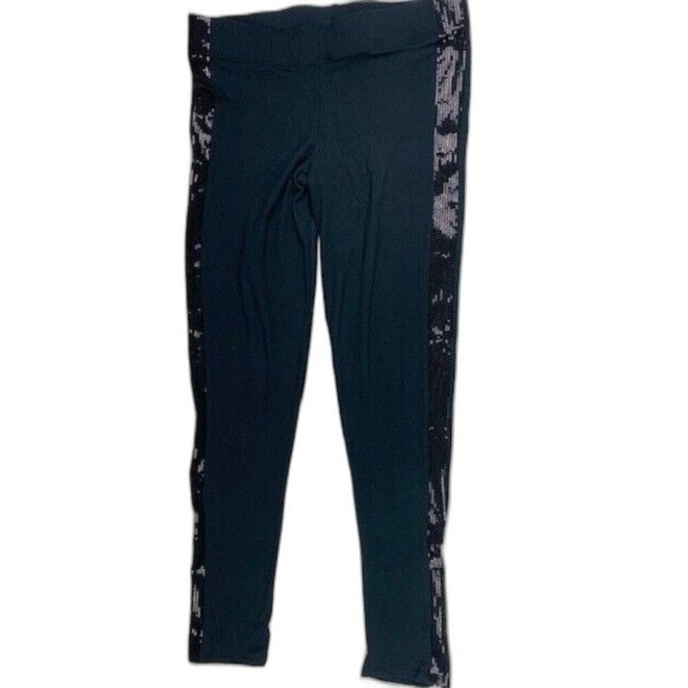 Mudpie Size M L Womens Leggings Sequins Down Leg Black Stretch Skinny